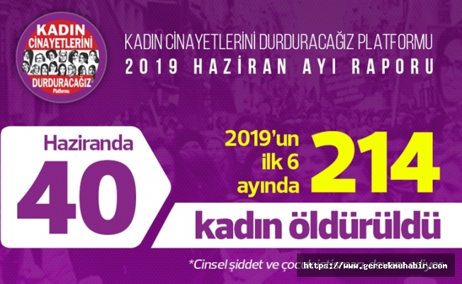 Haziran ayında 40 kadın, erkekler tarafından öldürüldü