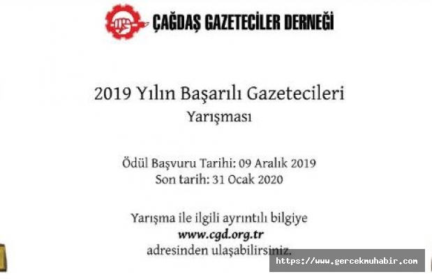 ÇGD "Yılın Başarılı Gazetecileri" yarışmasına başvurular başladı!