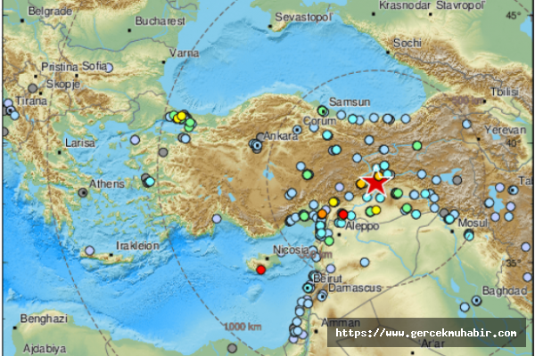 Elazığ'daki deprem 6 ülkede hissedildi