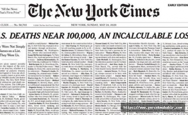 Ünlü gazete New York Times’tan çarpıcı manşet