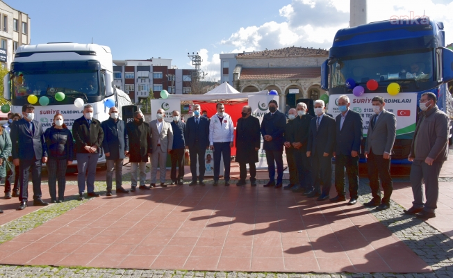 İzmir'den Suriye'ye 2 TIR gıda yardımı