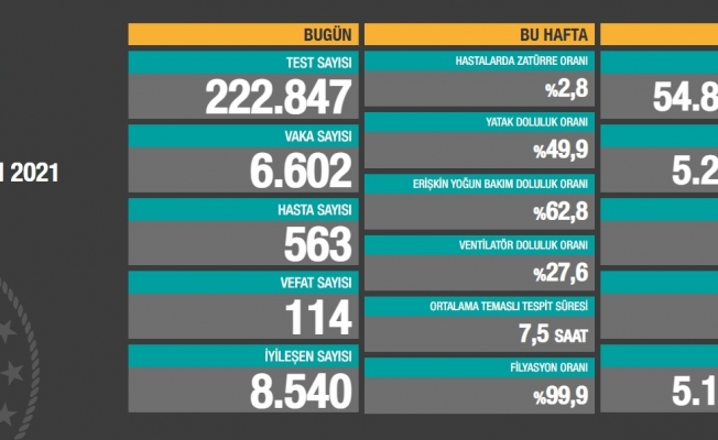 Koronavirüs nedeniyle 114 kişi daha yaşamını yitirdi