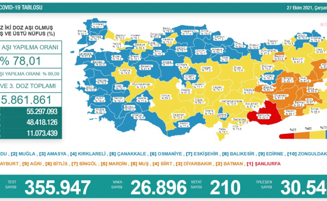 Koronavirüs nedeniyle 210 kişi daha yaşamını yitirdi