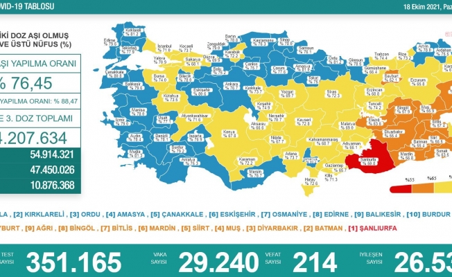 Koronavirüs nedeniyle 214 kişi daha yaşamını yitirdi