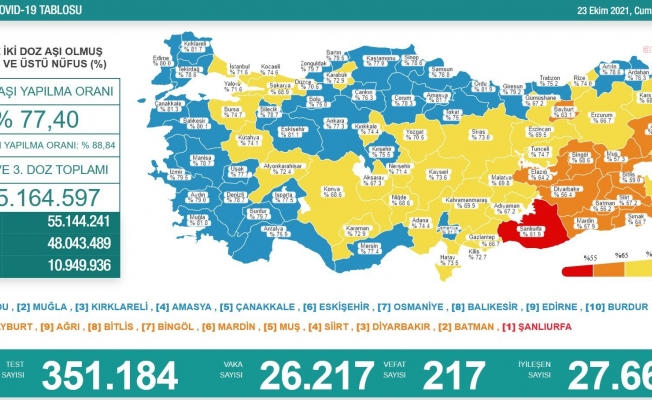 Koronavirüs nedeniyle 217 kişi daha yaşamını yitirdi