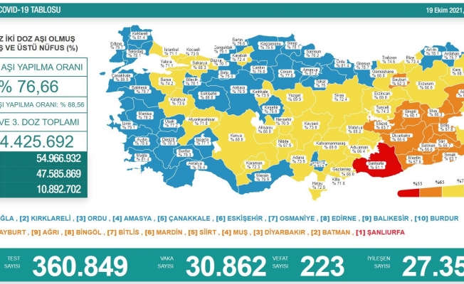 Koronavirüs nedeniyle 223 kişi daha yaşamını yitirdi