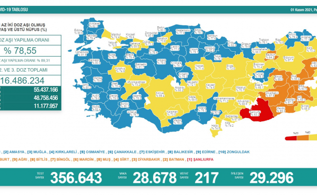 Koronavirüs nedeniyle 217 kişi daha yaşamını yitirdi