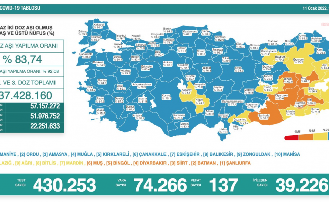 Koronavirüs nedeniyle 137  kişi daha yaşamını yitirdi