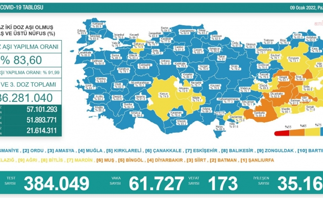 Koronavirüs nedeniyle 173 kişi daha yaşamını yitirdi