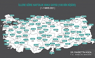 Bakan Koca yeni vaka haritasını paylaştı