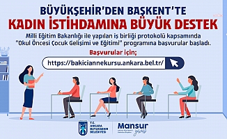 Ankara Büyükşehir Belediyesi'nden kadın istihdamına katkı